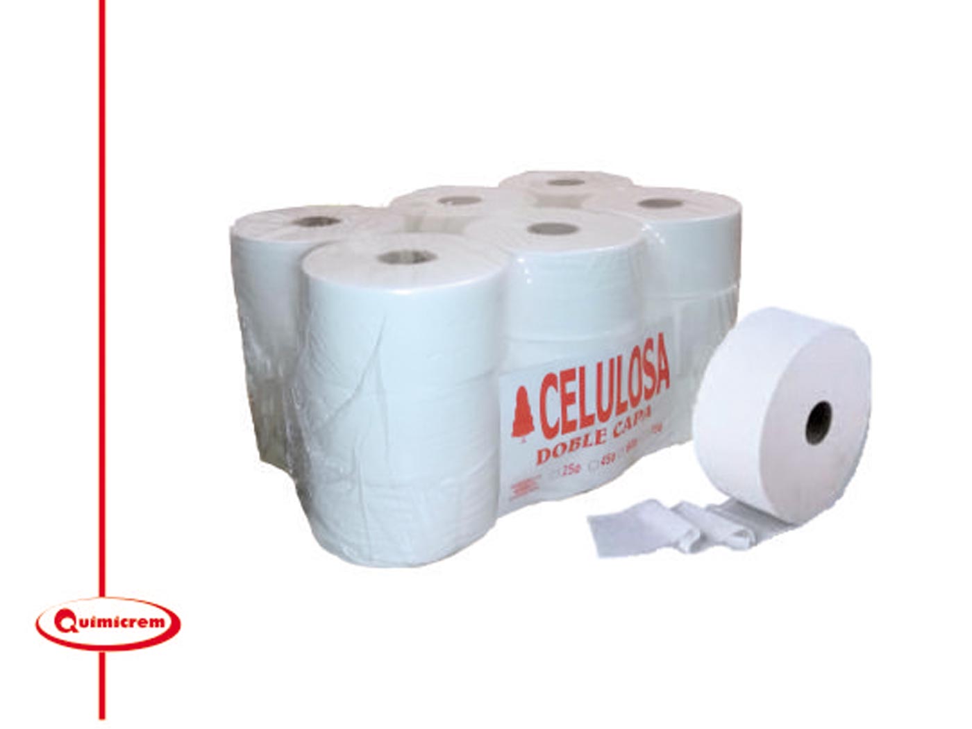 Rollo papel industrial pasta pura 2 capas 400m (2uds) - Muñoz Bosch